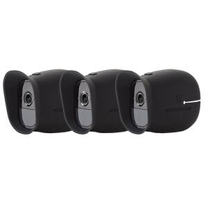 Arlo Pro and Pro 2 Protective Sunroof Silicone Skins - Accessorize and Protect Your Arlo Camera (3-Pack, Black)