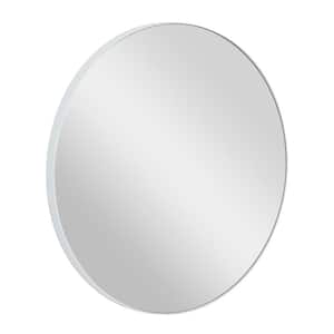 30 in. x 30 in. Round Framed White Wall Mirror with Thin Frame