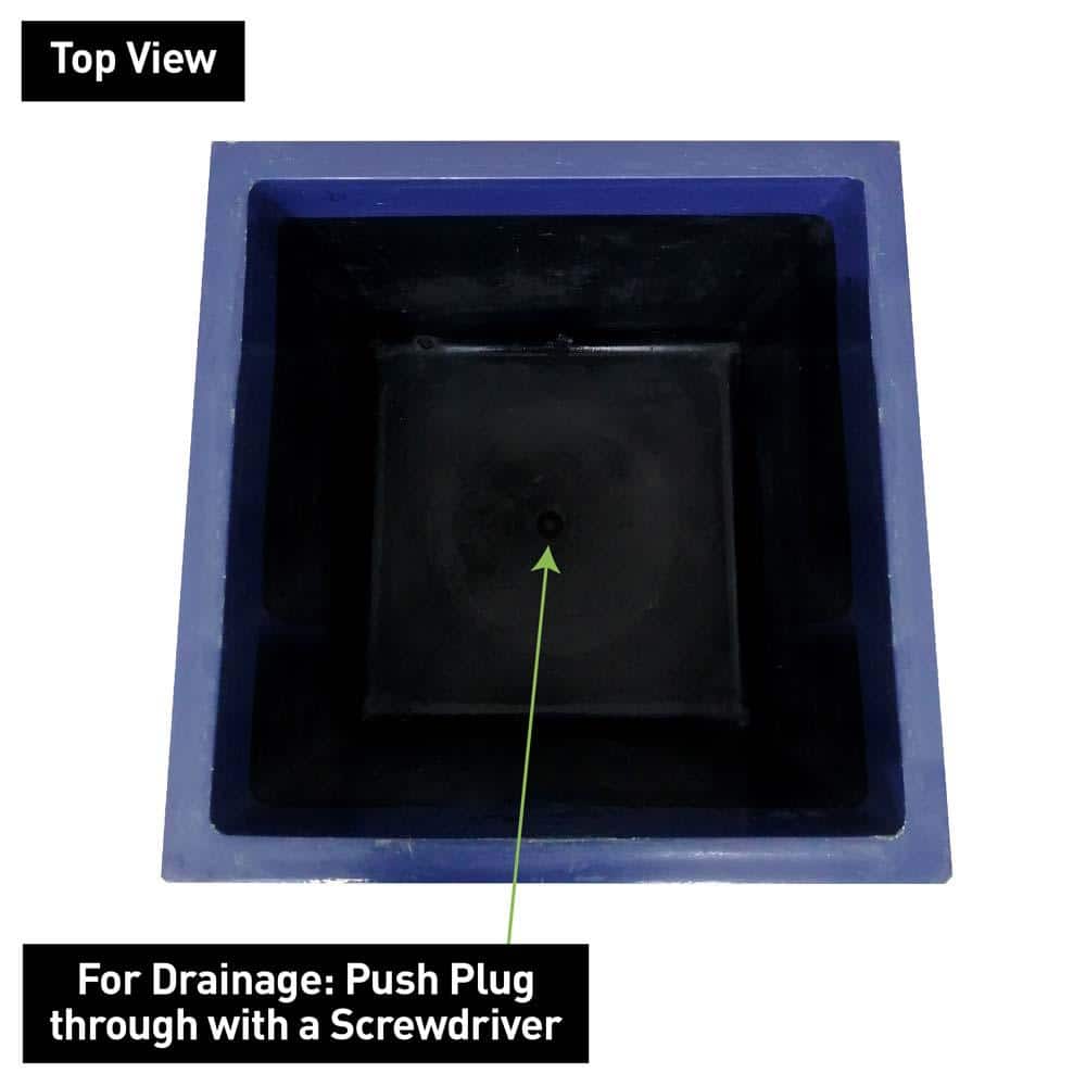 Navy Ceramic Square Outdoor/Indoor Planter, 18.25"