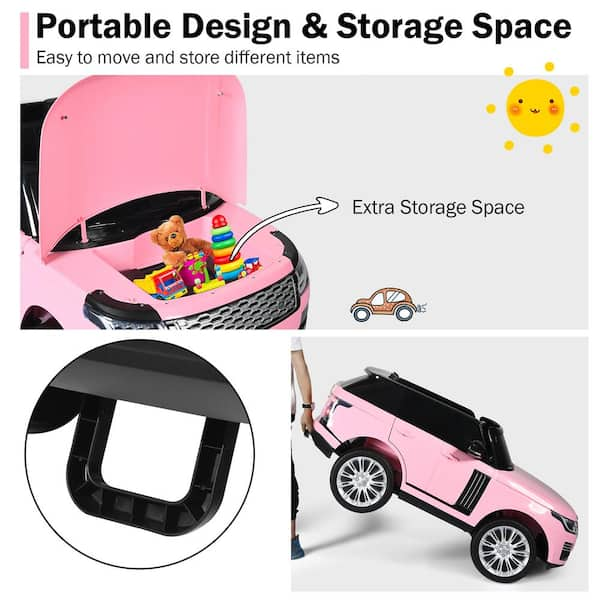 Costway 24-Volt 2-Seater Licensed Land Rover Kids Ride On Car 4WD with  Remote Pink TQ10018PI - The Home Depot