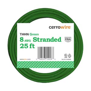 25 ft. 8 Gauge Green Stranded Copper THHN Wire