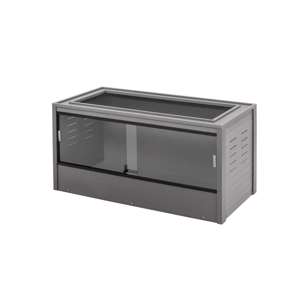 New Age Pet® ECOFLEX® 48 in. Mojave Reptile Terrarium Lounge - Durable Composite Habitat with Ventilated Side Panels, Removable Sliding Glass Doors and Mesh Screen Top for UV/Heat Lamp Setup