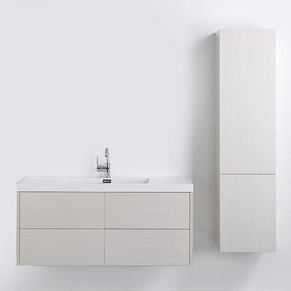 Streamline 47.2 in. W x 19.3 in. H Bath Vanity in Gray with Resin Vanity Top in White with White Basin