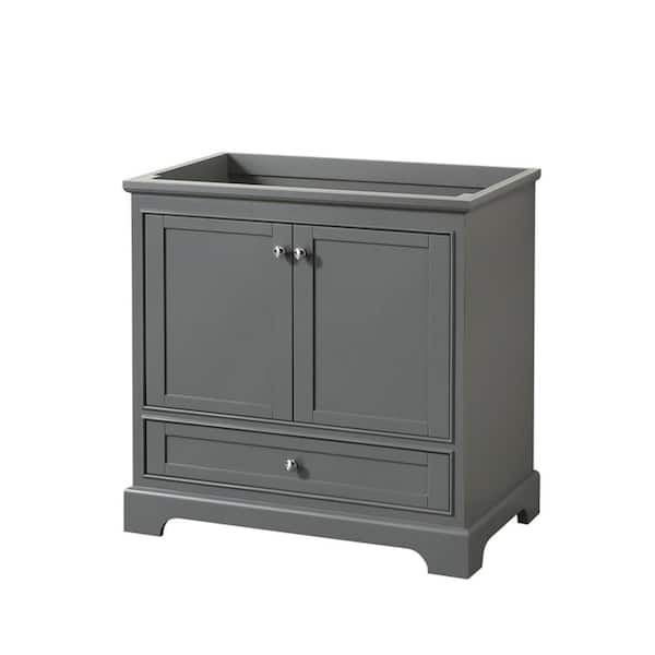 Wyndham Collection Deborah 35.25 in. W x 22 in. D Vanity Cabinet in Dark Gray