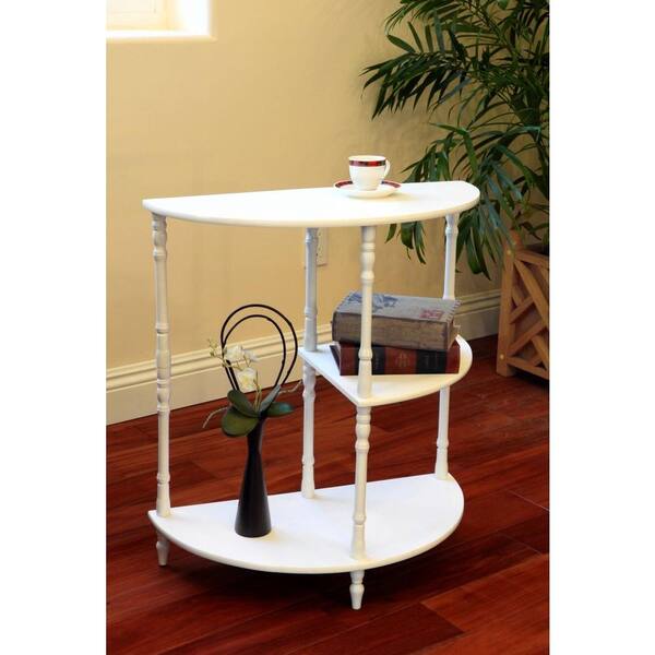 Frenchi Home Furnishing White 3-Tier End Table