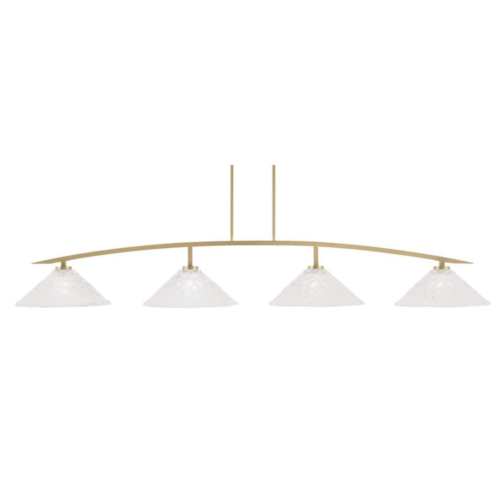 Siena 4-Light New Age Brass Billiard Light with 16 in. Italian Bubble Glass
