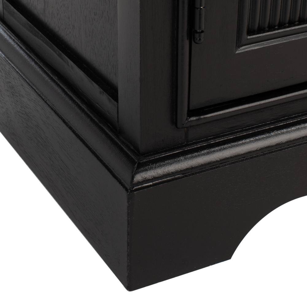 Adiland Chic Black Wood and Metal Sideboard with Storage