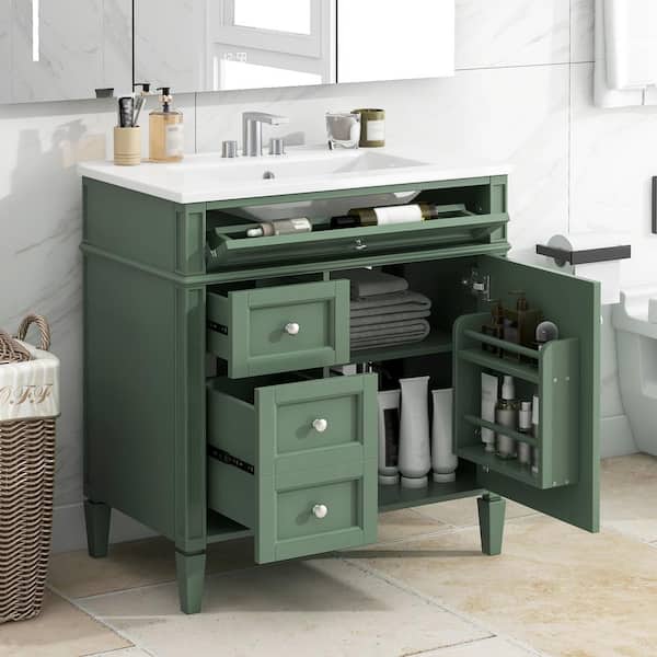 Durham 30-in Light Gray Single Sink Bathroom Vanity with Carrara Natural Marble Top