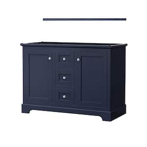 Avery 47.25 in. W x 21.75 in. D x 34.25 in. H Double Bath Vanity Cabinet without Top in Dark Blue