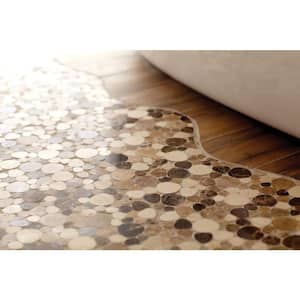 Fashion Accents Pebble Brown 12 in. x 12 in. x 9.5 mm Natural Stone Mosaic Floor and Wall Tile (1 sq. ft./Each)