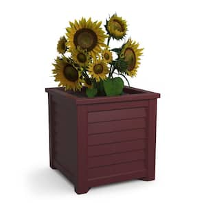 Lakeland 20 in. Square Self-Watering Cranberry Red Polyethylene Planter