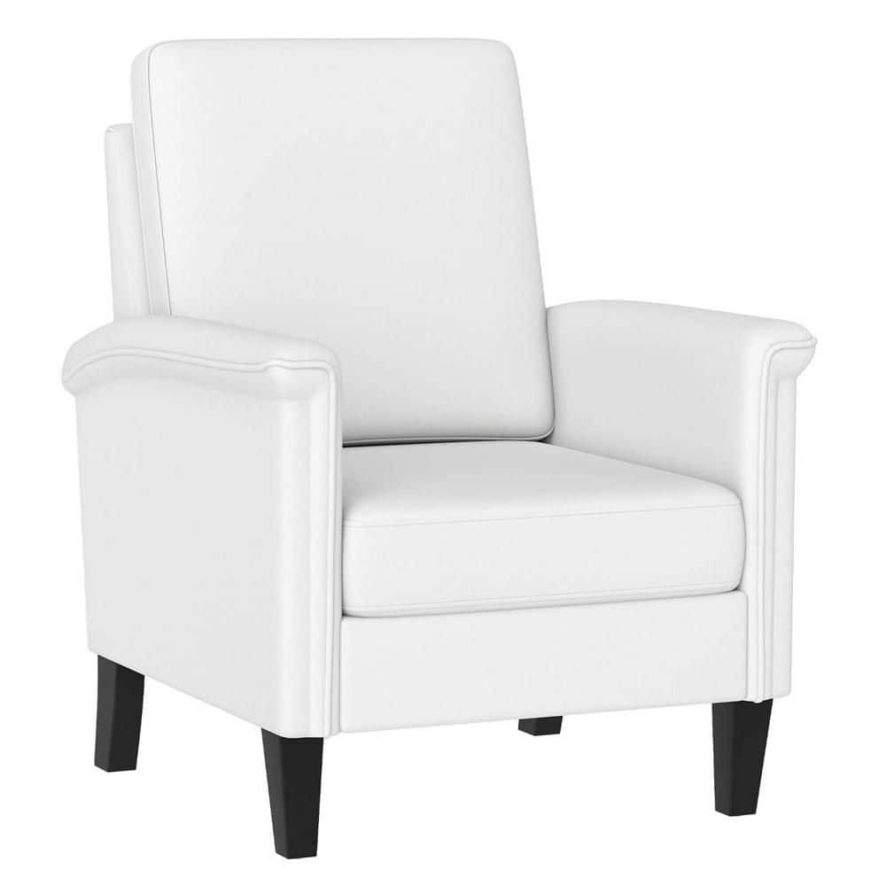 White Linen Upholstered Accent Arm Chair Set of 1 with Solid Wood Legs & High Back Thick Comfy Cushions price history on PriceWatchPro