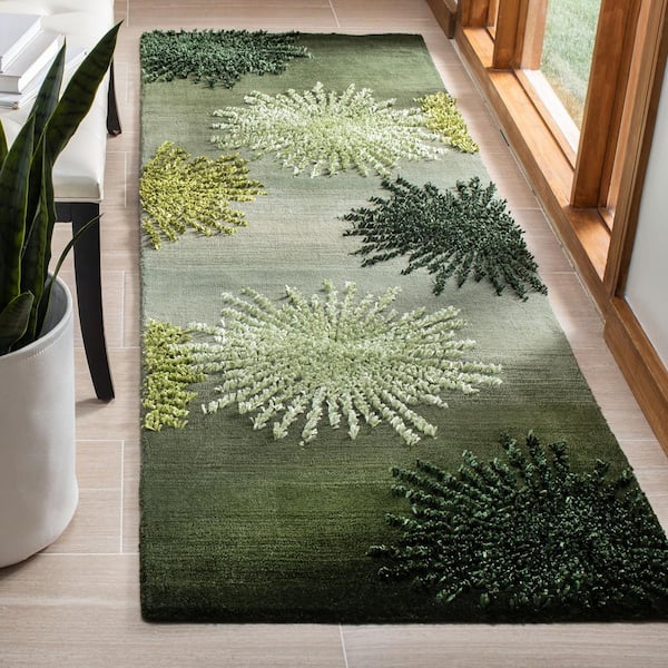 Soho Green/Multi 3 ft. x 10 ft. Floral Runner Rug