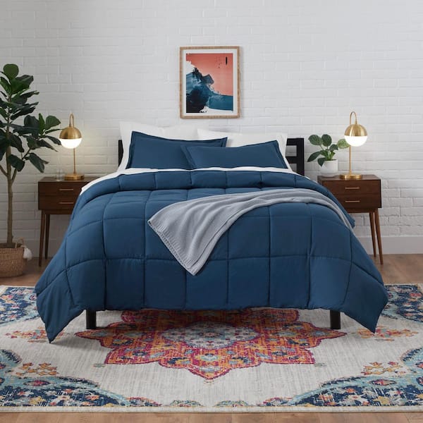 3-Piece Midnight Full/Queen Microfiber Comforter Set