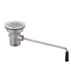 3-1/2 in. Sink Opening Waste Drain Valve Brass Commercial Kitchen Sink Drain With Twist Handle Without Overflow Outlet