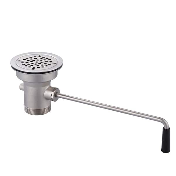 IVIGA 3-1/2 in. Sink Opening Waste Drain Valve Brass Commercial Kitchen Sink Drain With Twist Handle Without Overflow Outlet