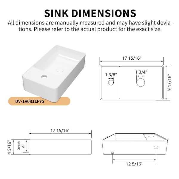 DEERVALLEY 17.91 in. x 9.84 in. Rectangular Wall Mounted Bathroom