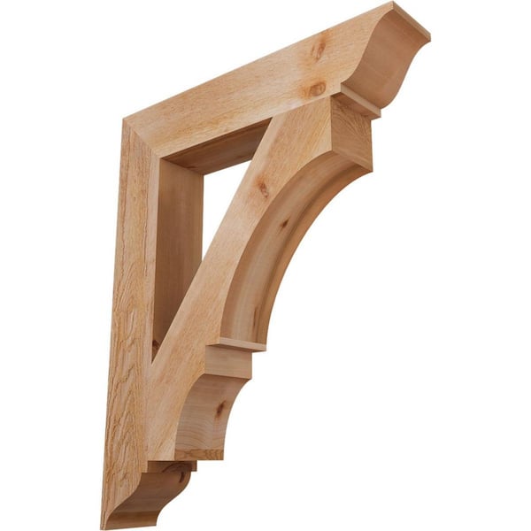Ekena Millwork 6 in. x 40 in. x 32 in. Western Red Cedar Balboa Traditional Rough Sawn Bracket