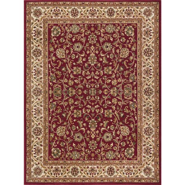 Tayse Rugs Sensation Border Red 5 ft. x 8 ft. Indoor Area Rug