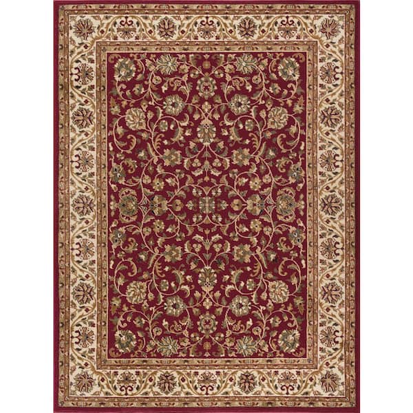 Sensation Border Red 9 ft. x 12 ft. Indoor Area Rug
