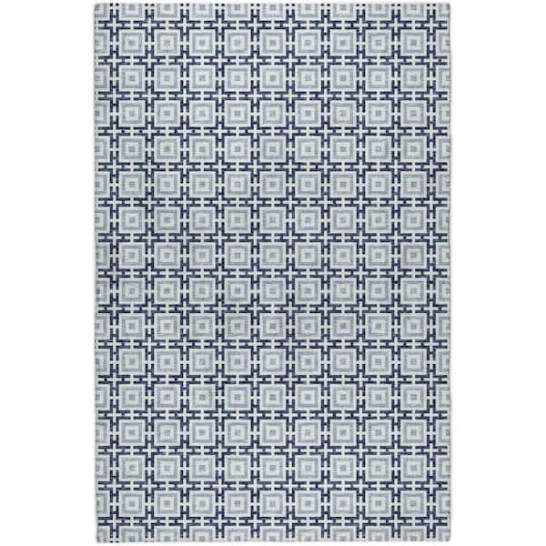 Dream Shag Premium Machine Washable Abstract ADS139 Navy 9 ft. x 12 ft. Area Rug