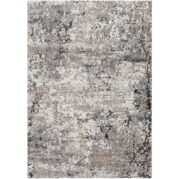 Livabliss Everly Gray Abstract 8 ft. x 10 ft. Indoor Area Rug