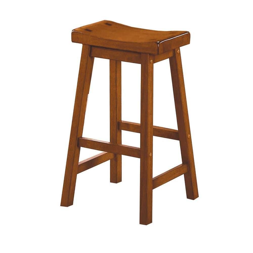 Curved Saddle-Seat 29" Counter Stool, Solid Oak, Set of 2