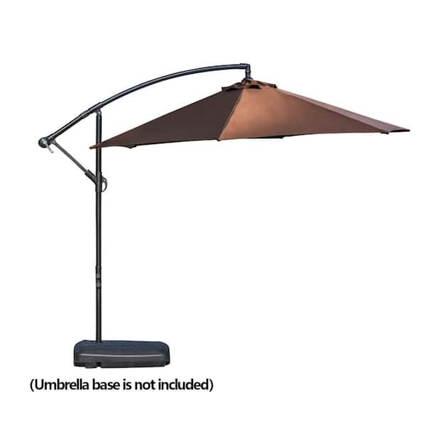 TOP HOME SPACE 10 ft. Aluminum Cantilever Patio Umbrella in Brown