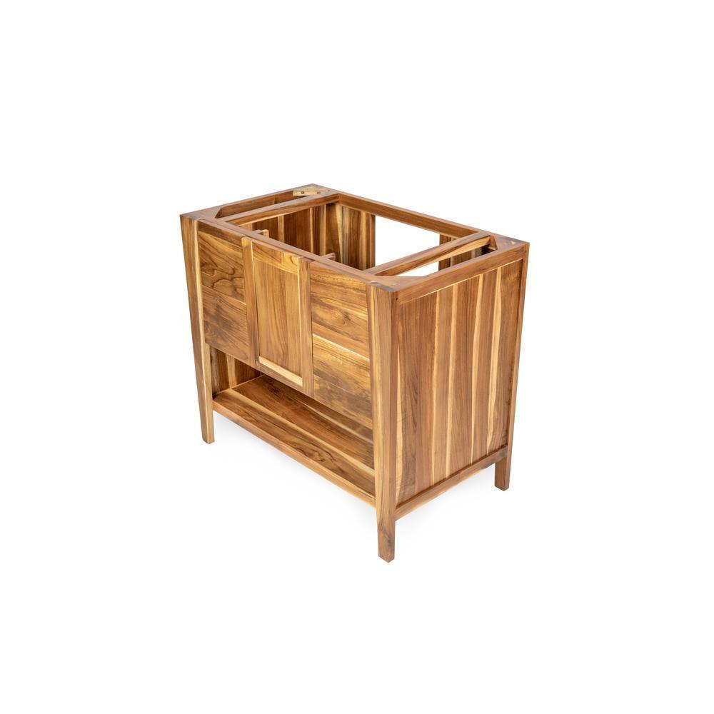36" Earthy Teak Solid Wood Freestanding Vanity