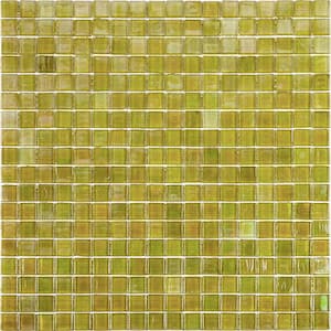Skosh 11.6 in. x 11.6 in. Glossy Light Shimmer Beige Glass Mosaic Wall and Floor Tile (18.69 sq. ft./case) (20-pack)