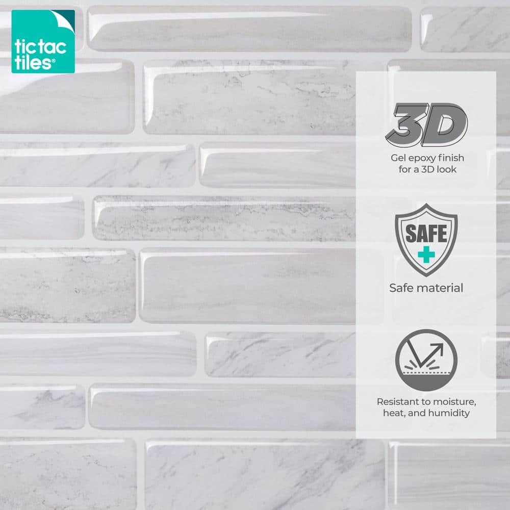 Gray Vinyl Peel and Stick Mosaic Wall Mural