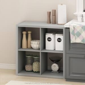 Hermite Light Grey Wood 30 in. width Pantry Cabinet