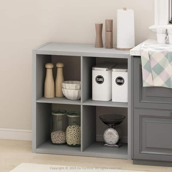 Hermite Light Grey Wood 30 in. width Pantry Cabinet