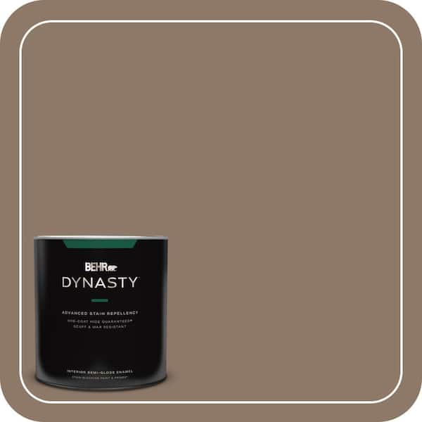 BEHR DYNASTY 1 qt. #PPU5-05 Coconut Shell Semi-Gloss Enamel Interior Stain-Blocking Paint and Primer