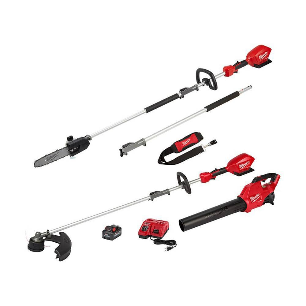 M18 FUEL 10 in. 18V Lithium-Ion Brushless Electric Cordless Pole Saw & M18 FUEL QUIK-LOK String Trimmer/Blower Combo Kit -  Milwaukee, 2825-3000-21