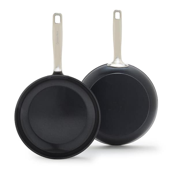GreenPan Chatham 2 PC Black Prime Midnight Hard Anodized Healthy Ceramic Nonstick 8 in. and 10 in. Frying Pan Skillet Set