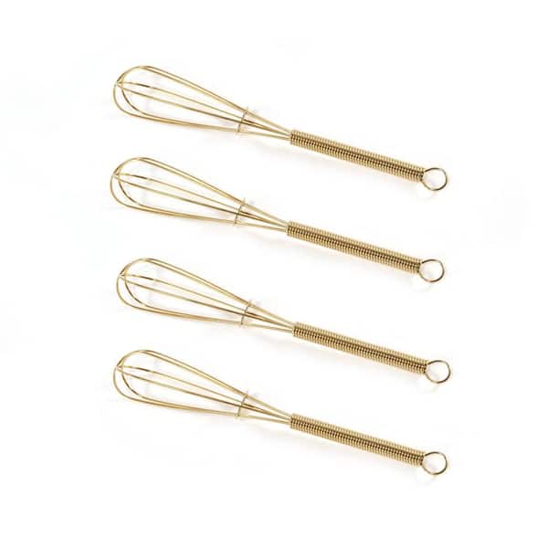 Stainless Steel Mini Whisk Set 4 Pieces Kitchen Utensil for Mixing Beverages Sauces Dressings Egg Custard, Silver