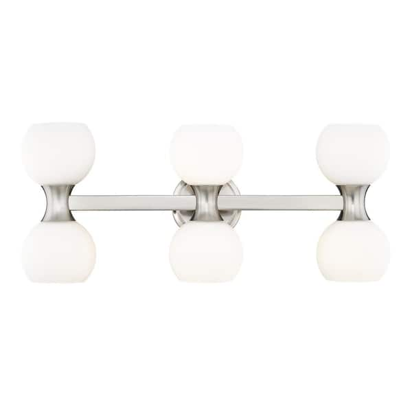 6 bulb vanity on sale light brushed nickel