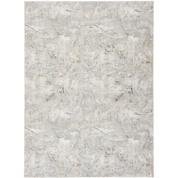 Nourison Glam Grey Multicolor 9 ft. x 12 ft. Abstract Contemporary Area Rug