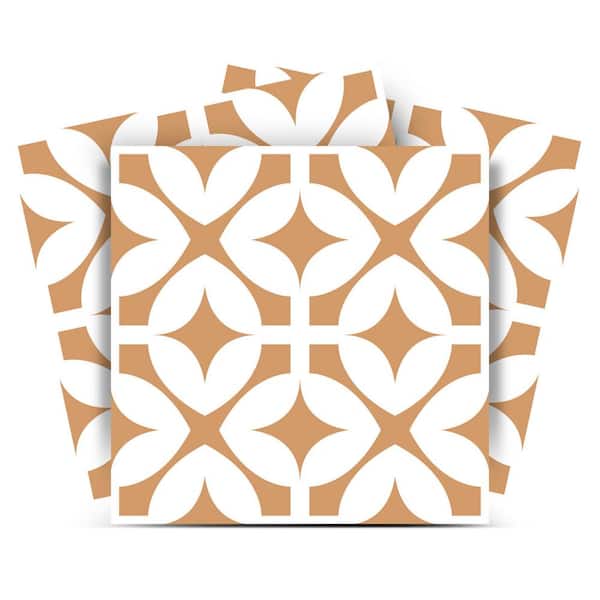 MI ALMA Brown and White SB1 8 in. x 8 in. Vinyl Peel and Stick Tile (24 Tiles, 10.67 sq. ft./pack)
