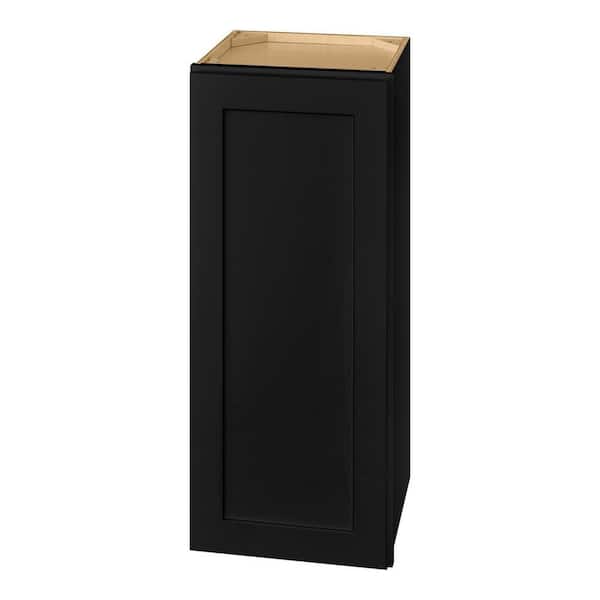 Avondale 15 in. W x 12 in. D x 36 in. H Ready to Assemble Plywood Shaker Wall Kitchen Cabinet in Raven Black