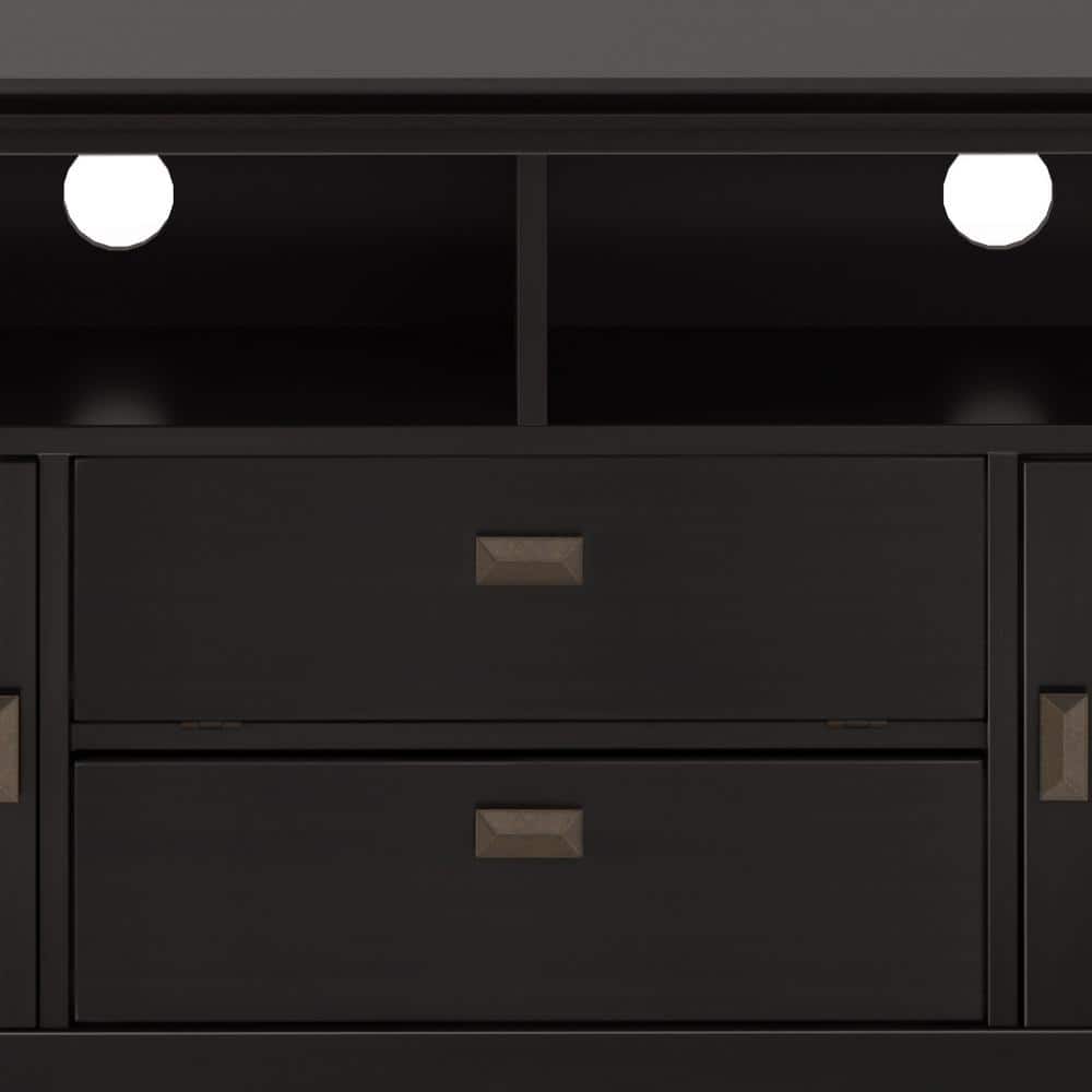 Hickory Brown Artisan 72" Solid Wood Media Stand with Storage