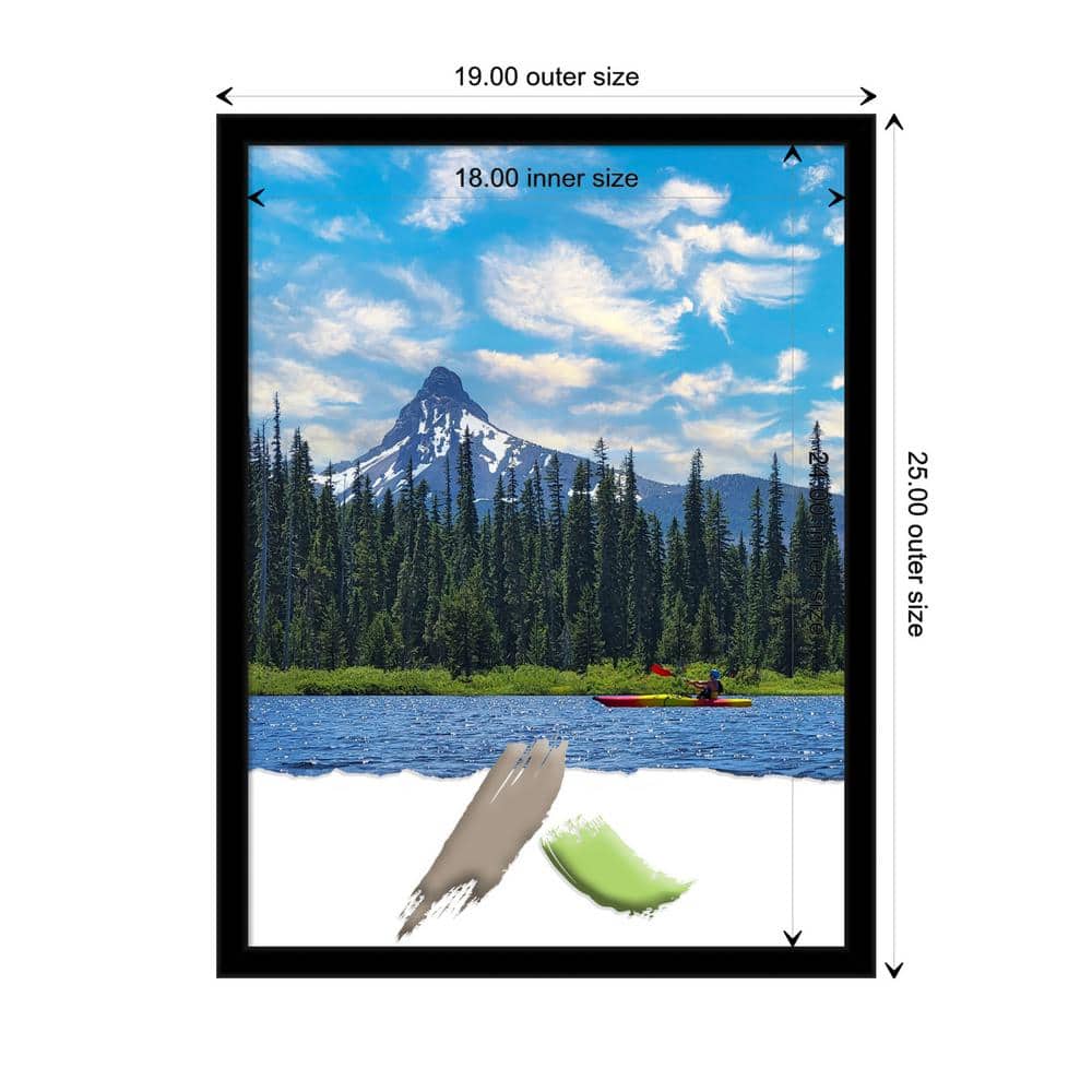 Matte Black Plastic Contemporary Single Photo Frame 25" x 19"