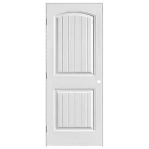 30 in. x 80 in. 2 Panel Cheyenne Solid Core Smooth Primed Composite Single Prehung Interior Door