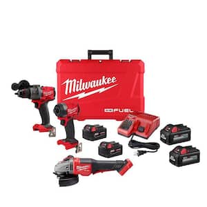 M18 FUEL 18-Volt Li-Ion Brushless Cordless Hammer Drill/4 1/2 in./6 in. Braking Grinder/Impact Driver Combo Kit 3-Tool