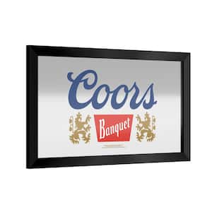 Coors Banquet Coors Original 26 in. W x 15 in. H Wood Black Framed Mirror