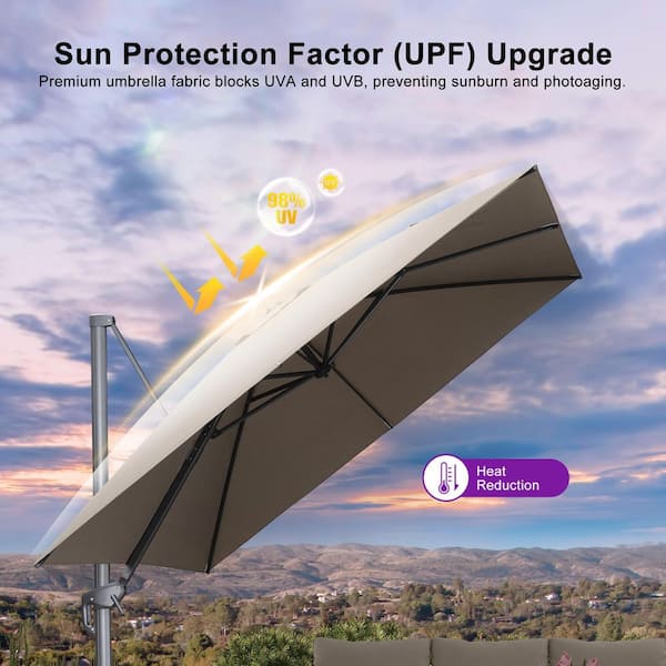best patio umbrellas for uva and uvb protection HOMSHADE 9FT 3-Tier Umbrella, Vented Outdoor Market Table Umbrella The round 160g polyester canopy offers a 3 PURPLE LEAF 10 ft. Square