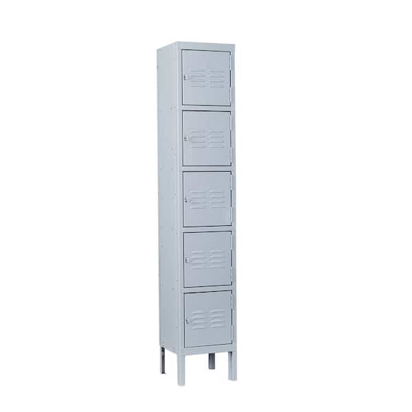 Unbranded 5-Tier Gray Locker Storage Cabinet with 5-Doors