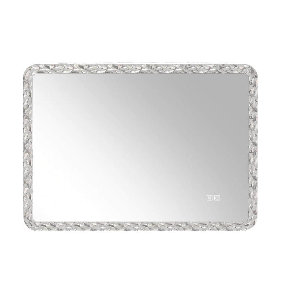 38.5 in W x 25 in. H Rectangular Wall Mount Frame Bathroom Mirror LED Light