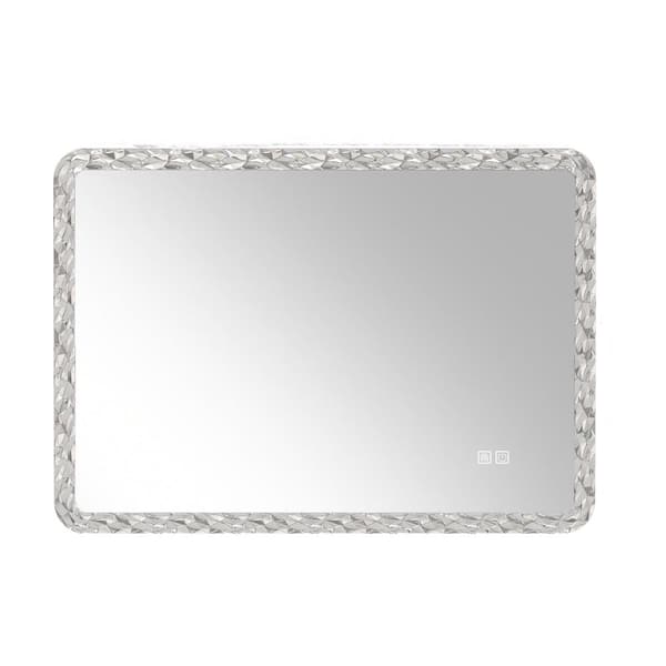Unbranded 38.5 in W x 25 in. H Rectangular Wall Mount Frame Bathroom Mirror LED Lights, Anti-Fog, Adjustable Brightness